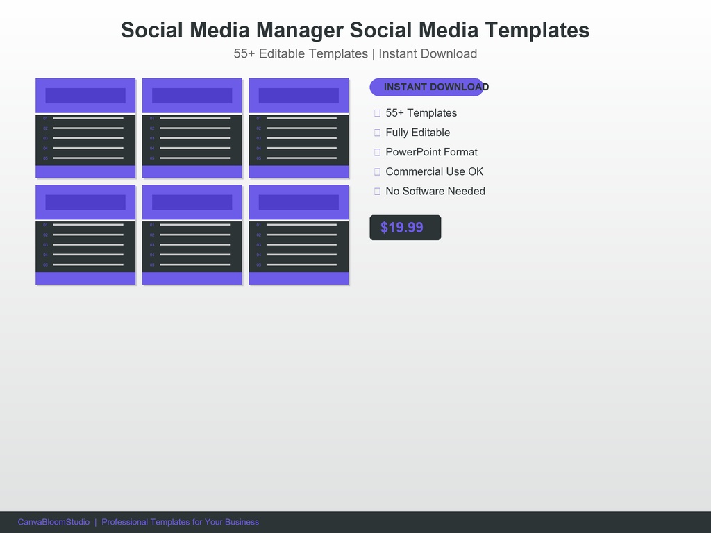 [SNSマネージャー向け] テンプレート 55枚+ | PowerPoint編集可能
