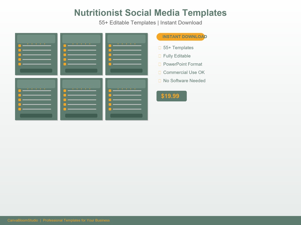 [栄養士・管理栄養士向け] SNS投稿テンプレート 55枚+ | PowerPoint編集可能