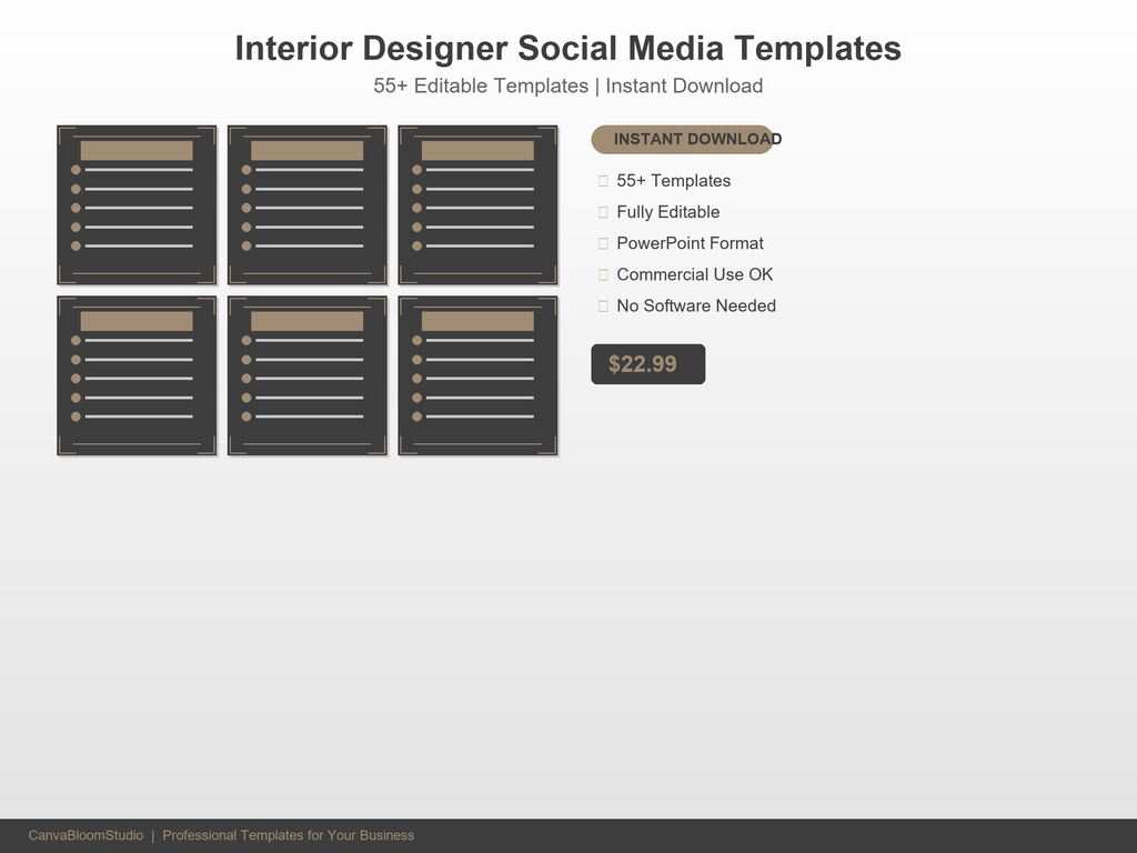 [インテリアデザイナー向け] SNS投稿テンプレート 55枚+ | PowerPoint編集可能
