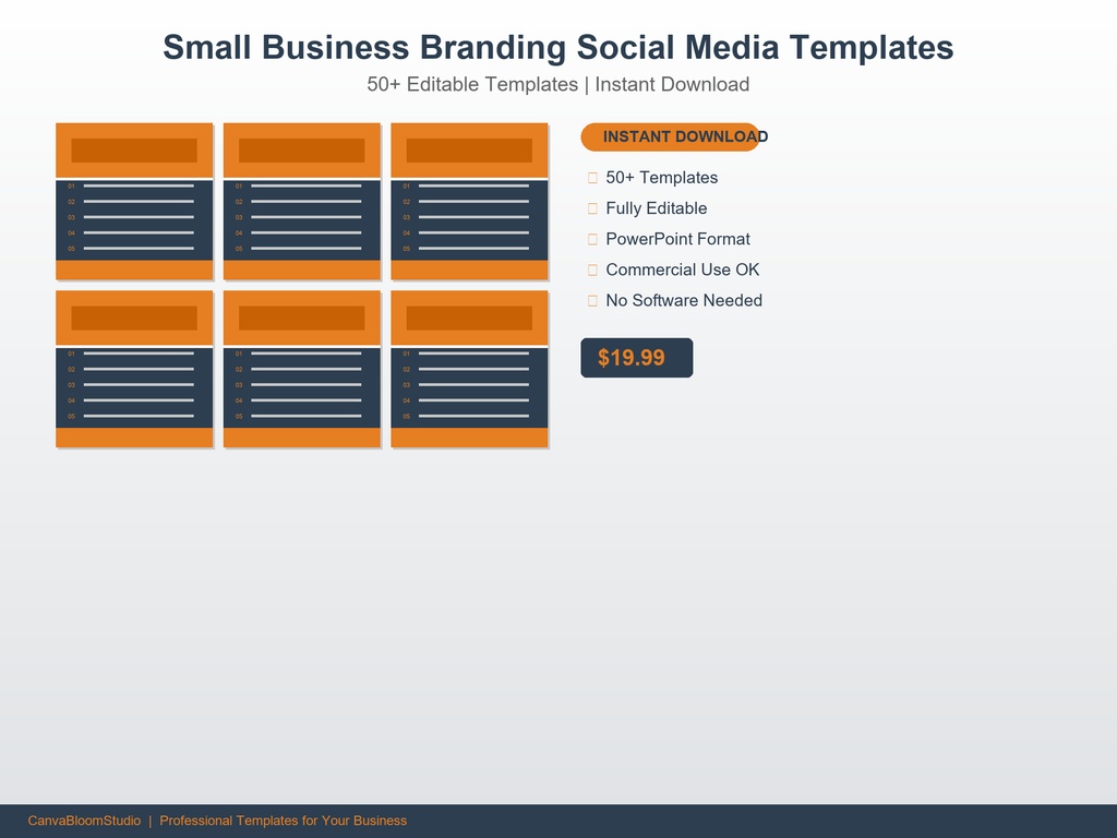 [小規模ビジネス向け] ブランディングテンプレート 50枚+ | PowerPoint編集可能
