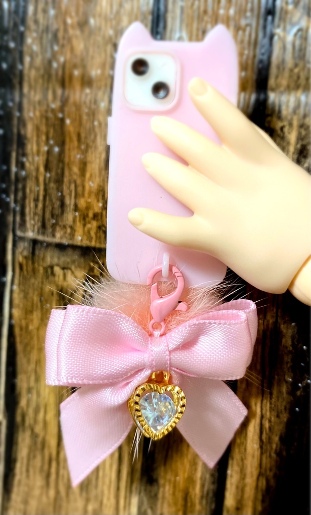 【ネコ型】ねこちPhone Ver.2とリボンストラップセット