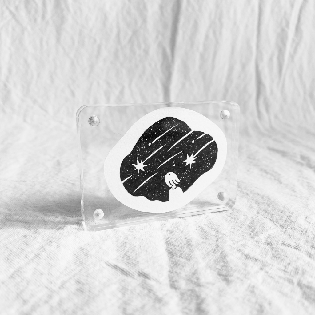 ペン画　「願い事」