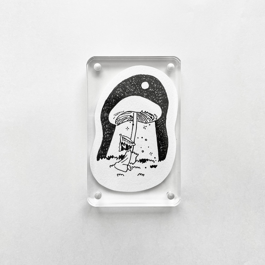 ペン画　「ひとやすみ」