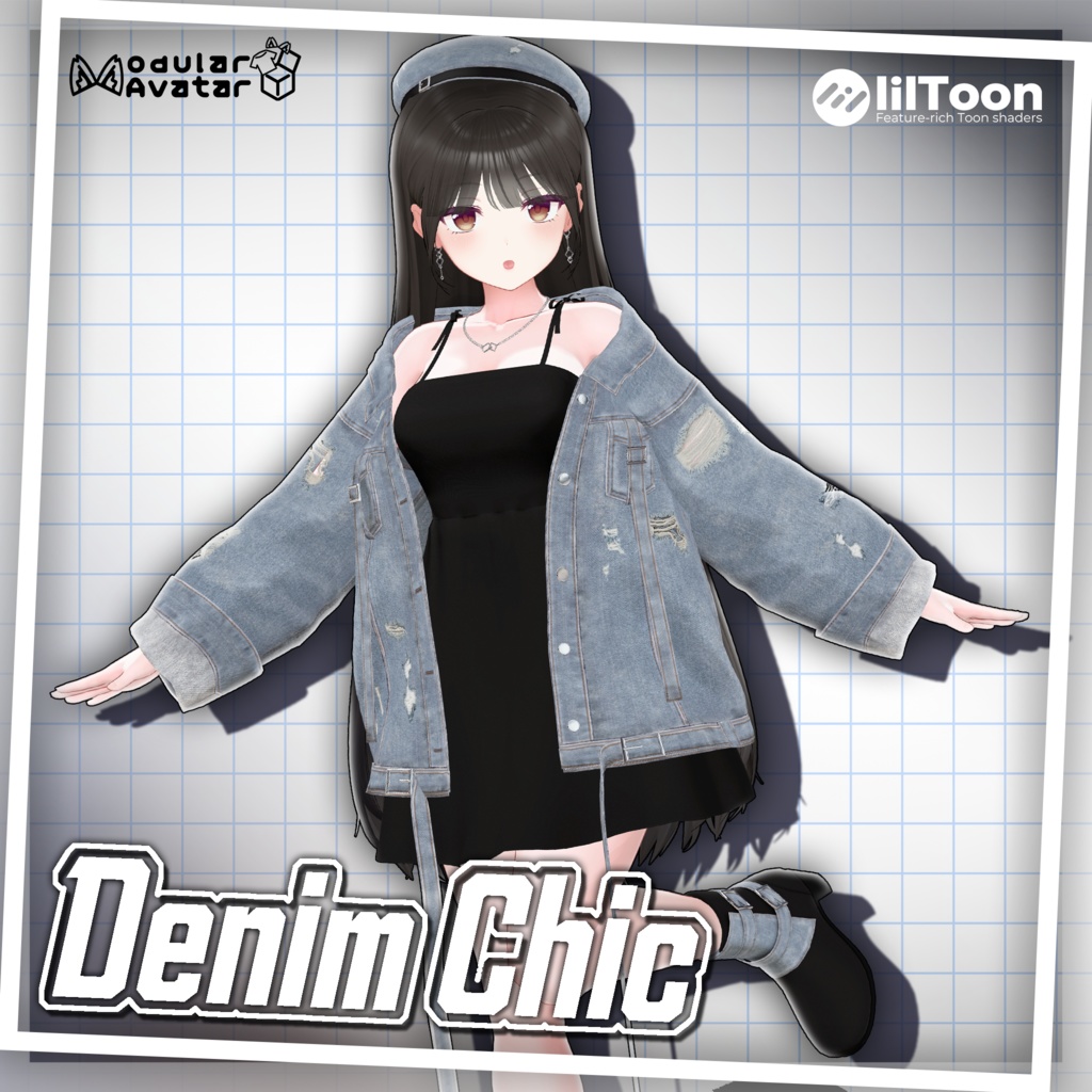 (SALE~12/1)[VRC 衣装]Denim Chic-デニムシック-(10アバター対応)