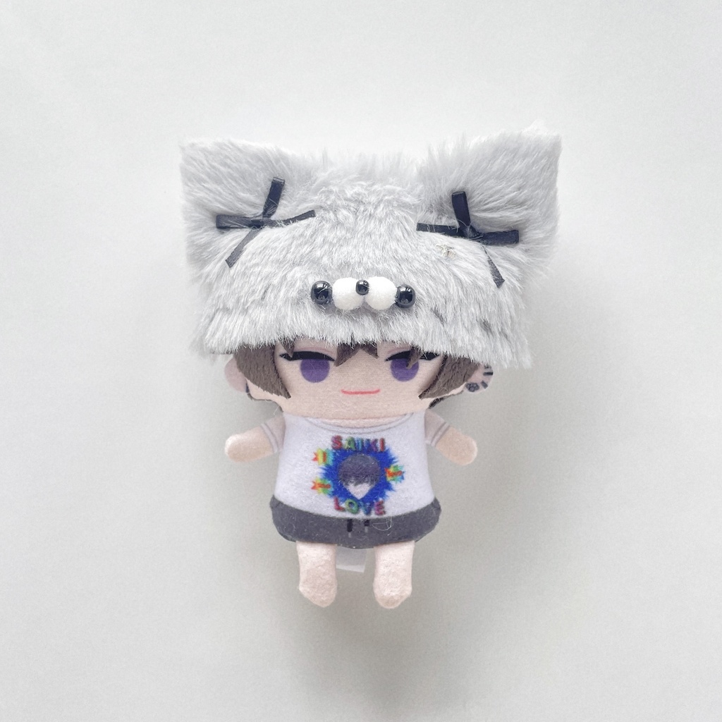 ねこさんグレー帽子 ブラック