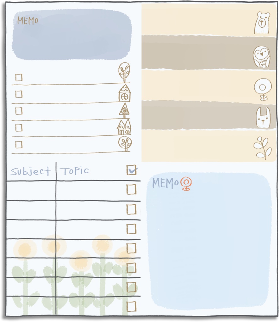 デジタル文具 北欧風イラストTODOリフィル