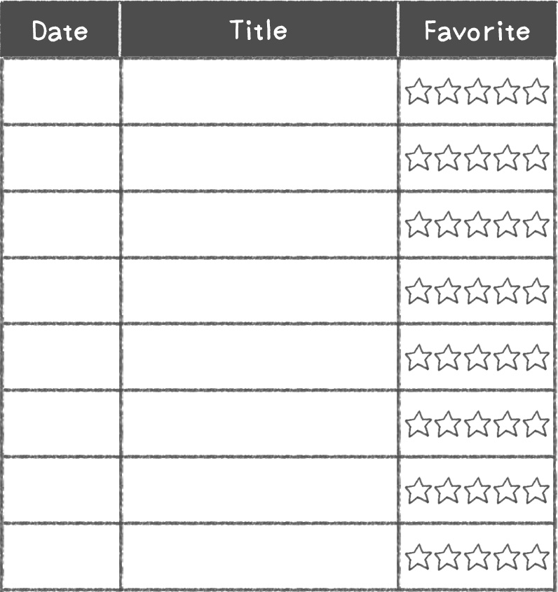 【デジタル手帳素材】シンプルな手描きレビューふせん
