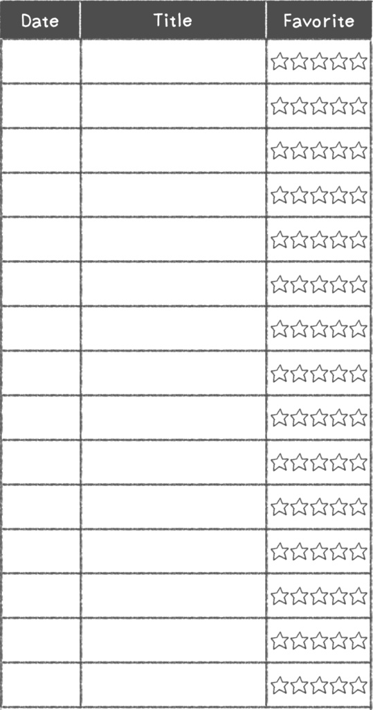【デジタル手帳素材】シンプルな手描きレビューふせん