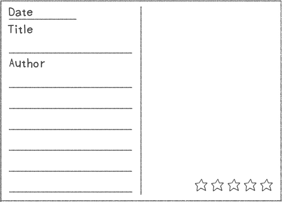 【デジタル手帳素材】シンプルな手描きレビューふせん