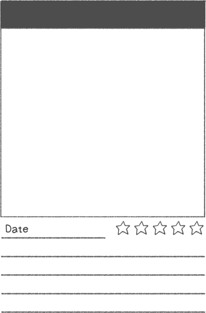 【デジタル手帳素材】シンプルな手描きレビューふせん