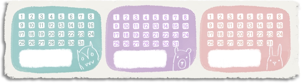 【デジタル手帳素材】北欧風イラストハビットトラッカーふせん