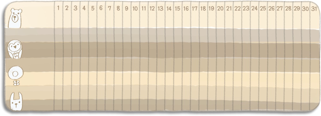 【デジタル手帳素材】北欧風イラストハビットトラッカーふせん