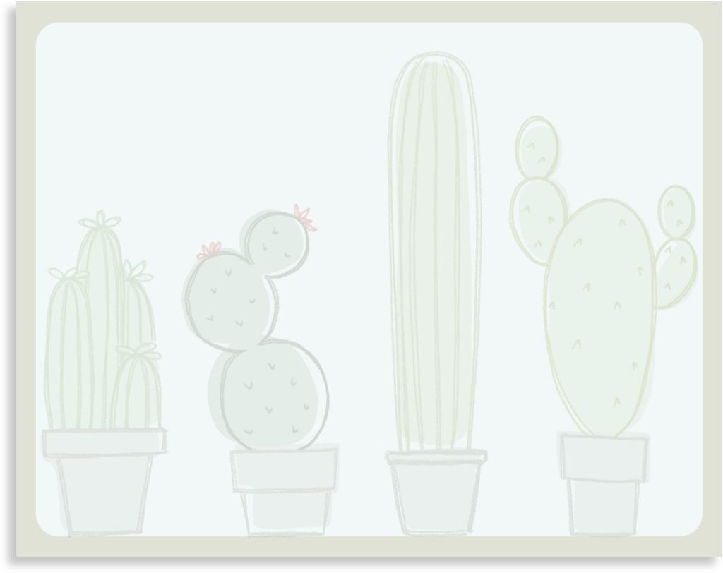 【デジタル手帳素材】さぼてんイラストふせん