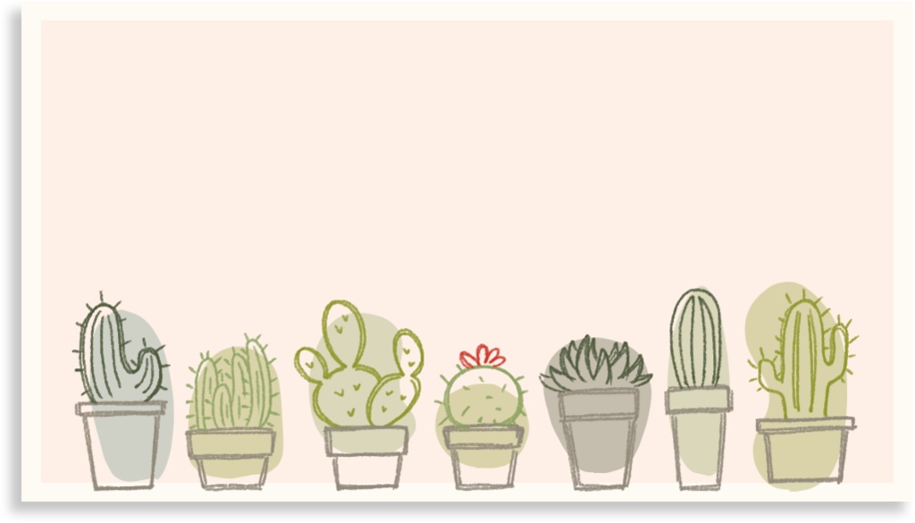 【デジタル手帳素材】さぼてんイラストふせん