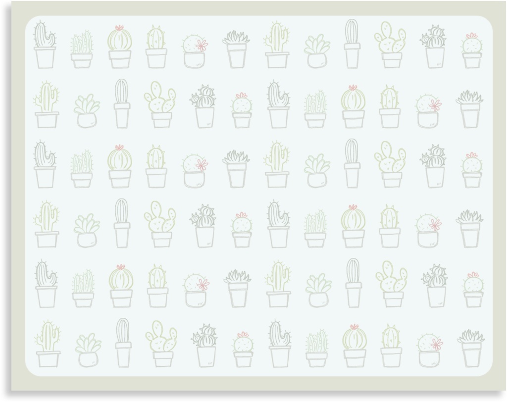 【デジタル手帳素材】さぼてんイラストふせん