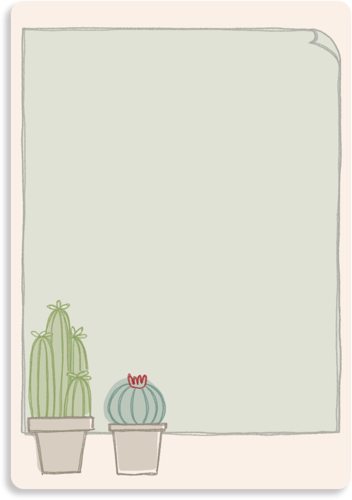 【デジタル手帳素材】さぼてんイラストふせん