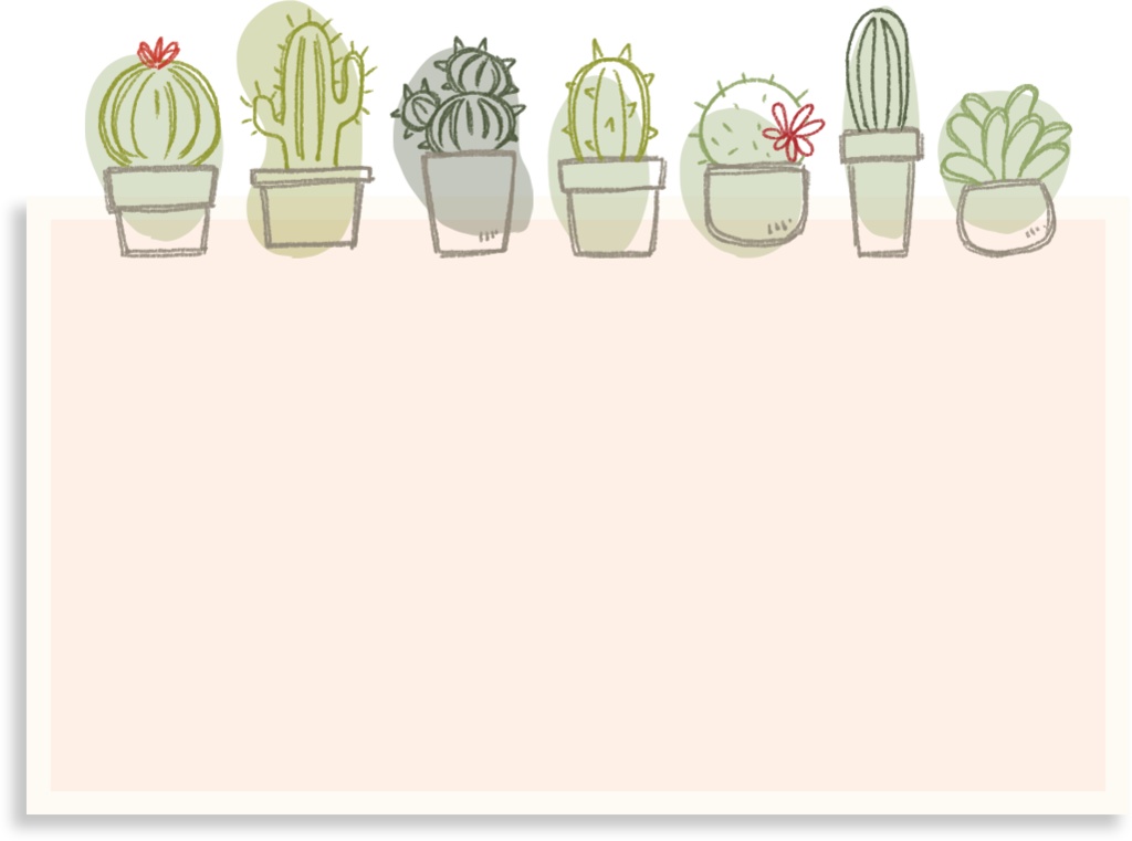 【デジタル手帳素材】さぼてんイラストふせん