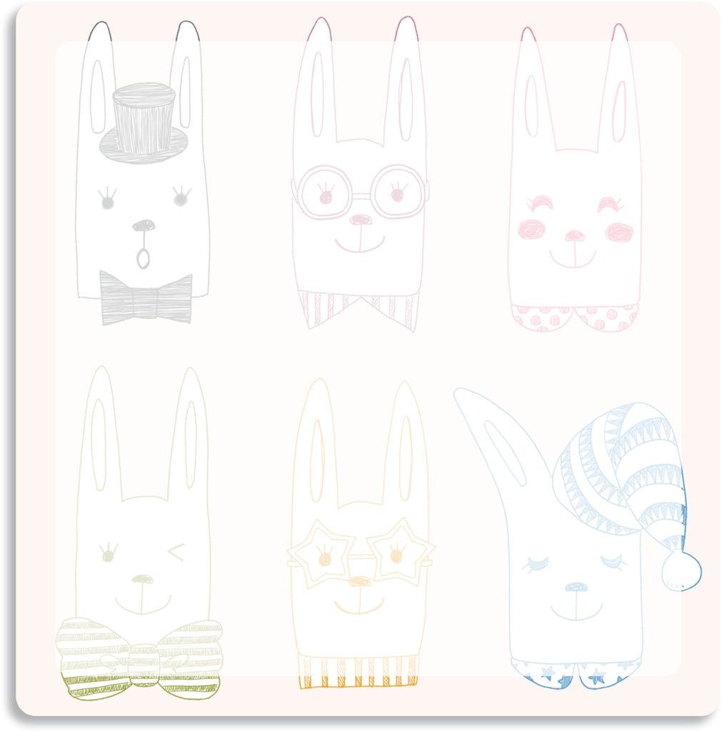 【デジタル手帳素材】水彩風どうぶつイラストふせん