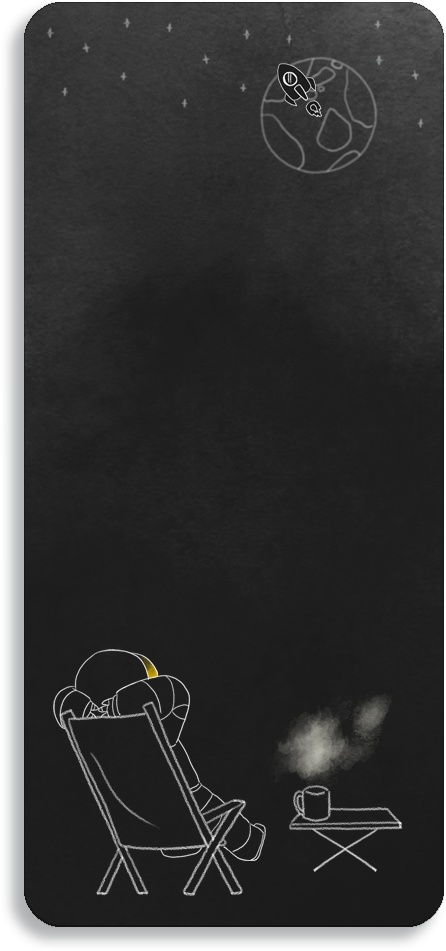 【デジタル手帳素材】宇宙でチルタイムなふせん