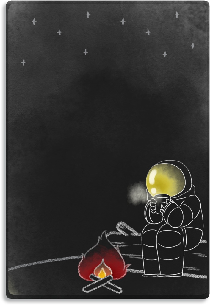 【デジタル手帳素材】宇宙でチルタイムなふせん