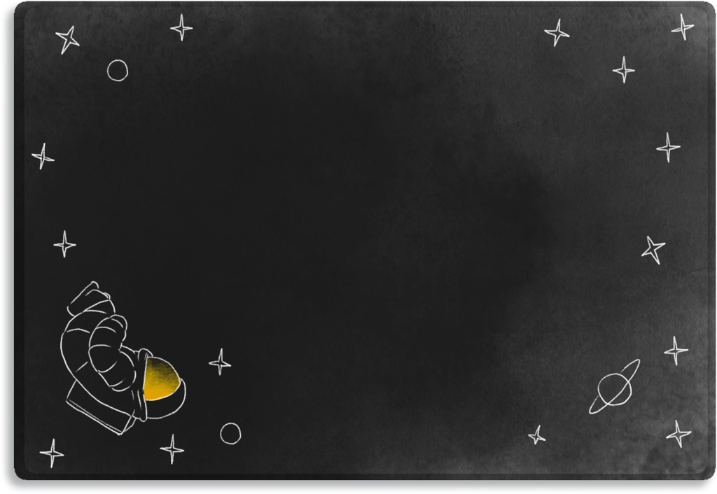 【デジタル手帳素材】宇宙でチルタイムなふせん