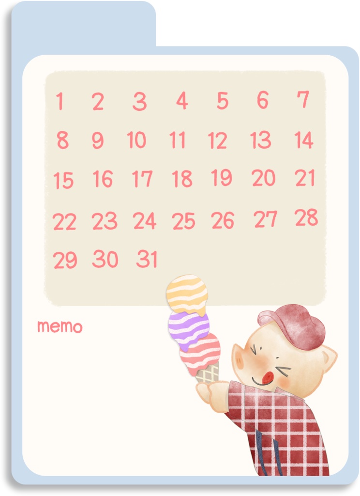 デジタル文具 水彩風どうぶつイラストハビットトラッカーふせん