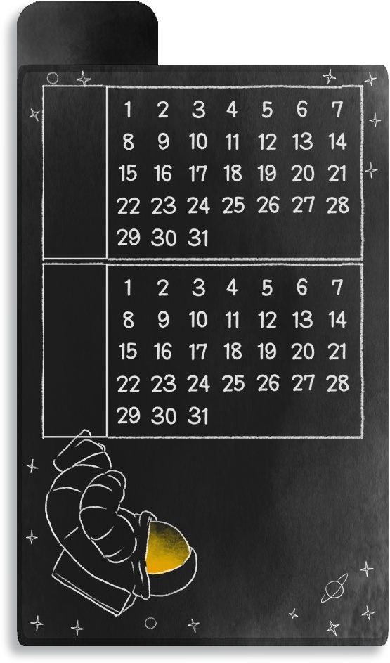 【デジタル手帳素材】宇宙でチルタイムなハビットトラッカーふせん