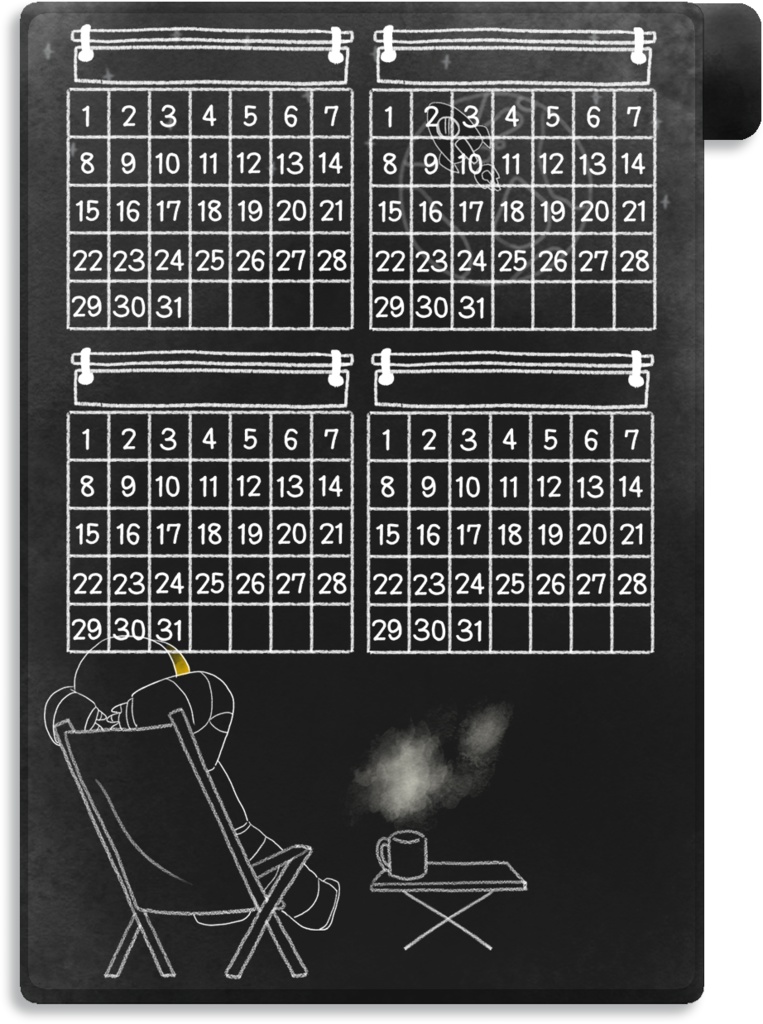 【デジタル手帳素材】宇宙でチルタイムなハビットトラッカーふせん