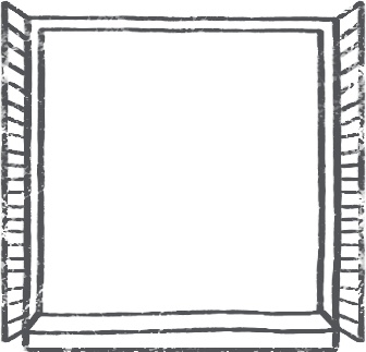 【デジタルプランナー用文具】カフェ風窓枠と植物イラストスタンプ