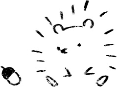 【デジタルプランナー用文具】素朴なハリネズミのハンコ