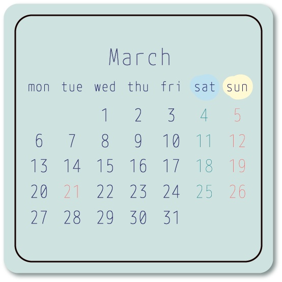 【デジタルプランナー用文具】2023年のカレンダー(モダンカラー / ミニタイプ)