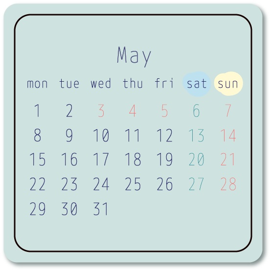 【デジタルプランナー用文具】2023年のカレンダー(モダンカラー / ミニタイプ)