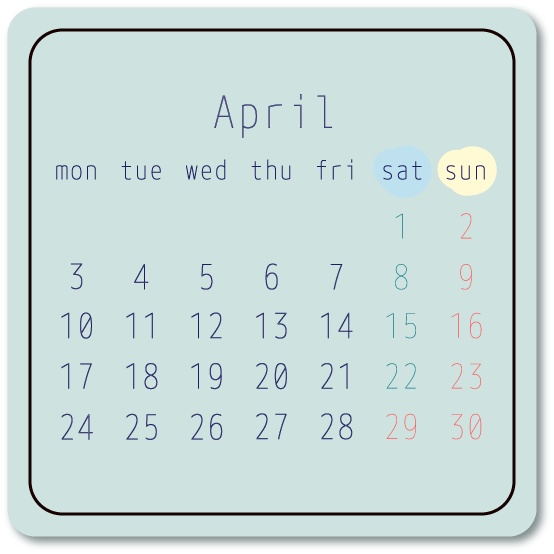 【デジタルプランナー用文具】2023年のカレンダー(モダンカラー / ミニタイプ)