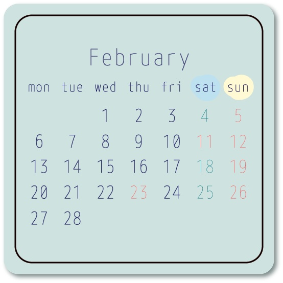 【デジタルプランナー用文具】2023年のカレンダー(モダンカラー / ミニタイプ)