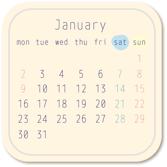 【デジタルプランナー用文具】2023年のカレンダー(ナチュラルカラー / ミニタイプ)