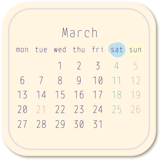 【デジタルプランナー用文具】2023年のカレンダー(ナチュラルカラー / ミニタイプ)