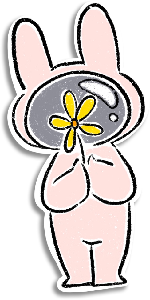 【デジタルプランナー用文具】ウサギの宇宙飛行士ステッカー