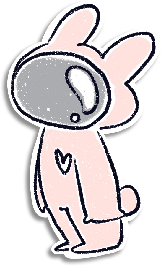 【デジタルプランナー用文具】ウサギの宇宙飛行士ステッカー
