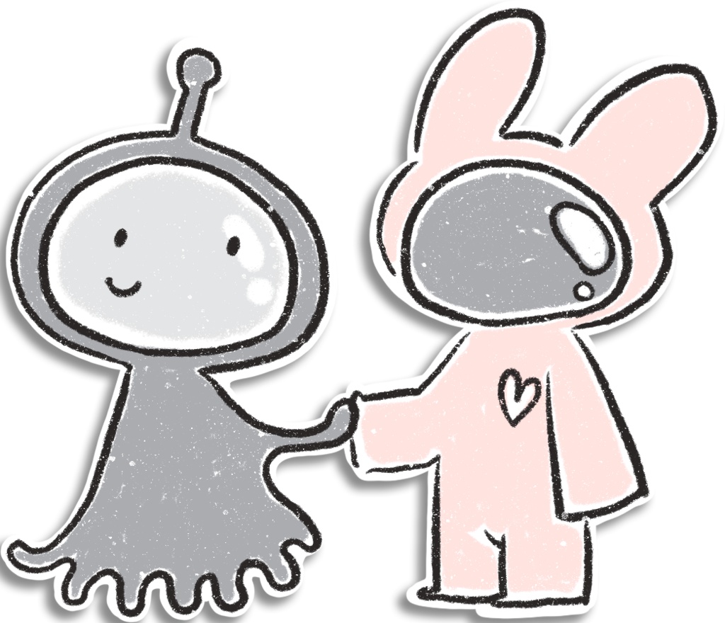 【デジタルプランナー用文具】ウサギの宇宙飛行士ステッカー