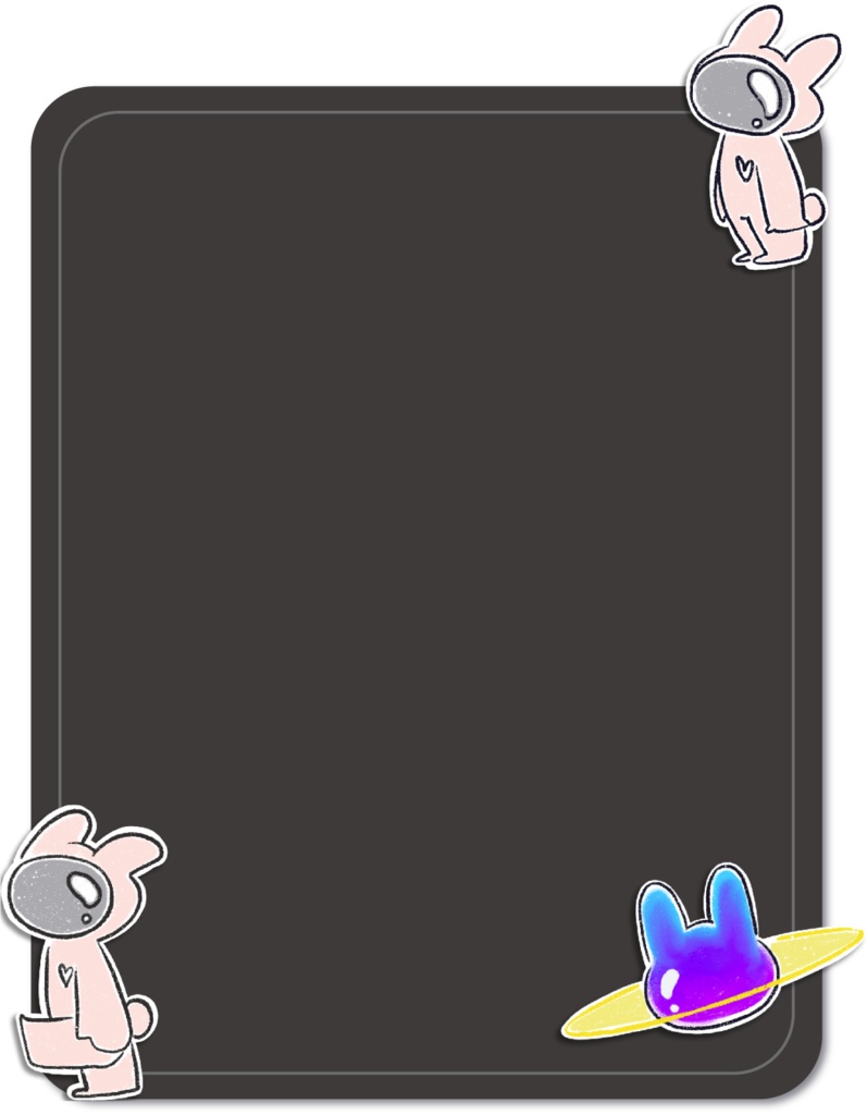 【デジタルプランナー用文具】ウサギの宇宙飛行士ふせん