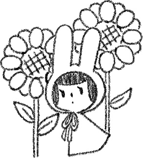 【デジタル手帳素材】らびこちゃんと夏の日常デジタルスタンプ(モノクロ)