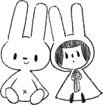 【デジタル手帳素材】らびこちゃんと夏の日常デジタルスタンプ(モノクロ)