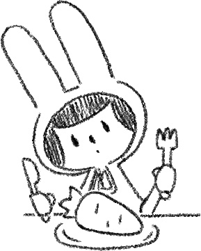 【デジタル手帳素材】らびこちゃんと夏の日常デジタルスタンプ(モノクロ)