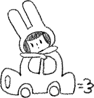 【デジタル手帳素材】らびこちゃんと夏の日常デジタルスタンプ(モノクロ)