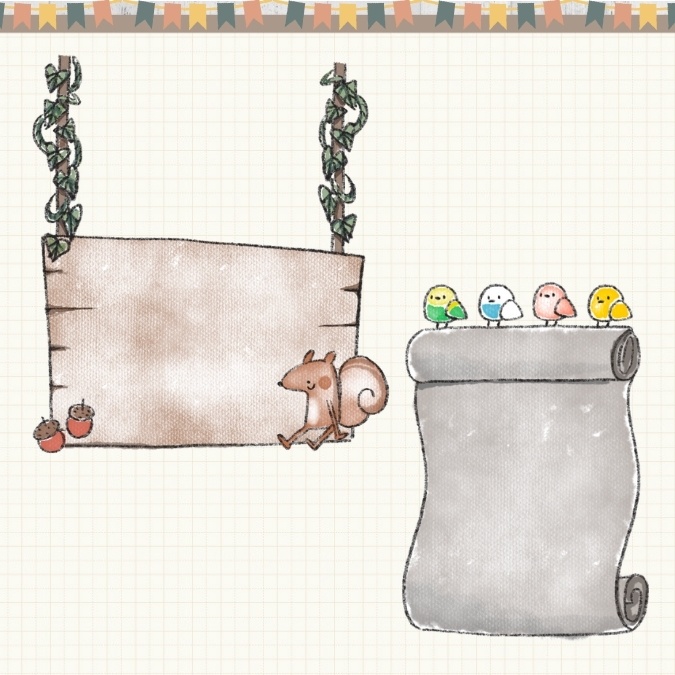 【イラスト素材】【デジタル手帳素材】「ナマケモノと森」のイラストふせん風デジタルステッカー