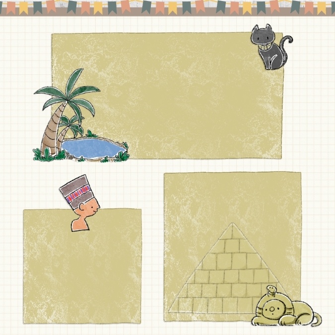 【イラスト素材】【デジタル手帳素材】古代エジプトっぽいイラストふせん風デジタルステッカー