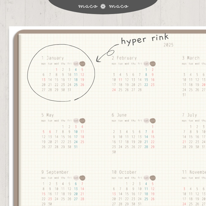 【2025年デジタルプランナー】【月曜始まり 祝日表記あり】"Cafétime" リンク付きPDF(monthly&weekly+ノート)ipad goodnotes プレゼント付き