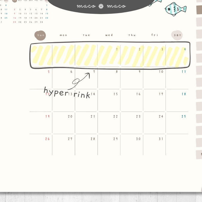 【2025年デジタルプランナー】【日曜始まり 祝日表記なし】"kawaii diary 「ウサギガール」" リンク付きPDF(monthly&weekly+ノート)ipad goodnotes プレゼント付き