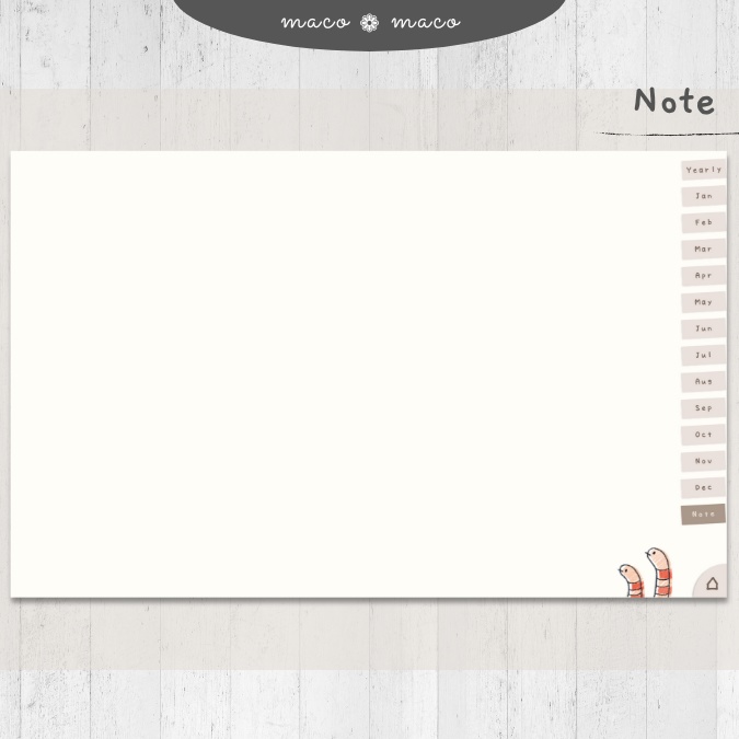 【2025年デジタルプランナー】【月曜始まり 祝日表記なし】"kawaii diary 「ウサギガール」" リンク付きPDF(monthly&weekly+ノート)ipad goodnotes プレゼント付き