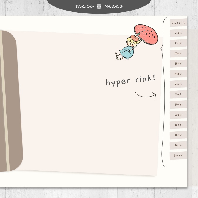 【2025年デジタルプランナー】【月曜始まり 祝日表記なし】"kawaii diary 「Lofi forest」" リンク付きPDF(monthly&weekly+ノート)ipad goodnotes プレゼント付き